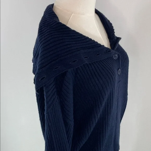 Marissa Webb x RTR Navy Button Up Sweater, M - Picture 7 of 8